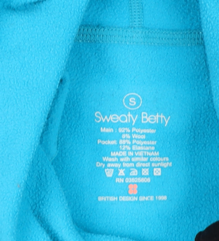 Sweaty Betty Women Blue Small Pullover Sweatshirt Polyester Wool Blend