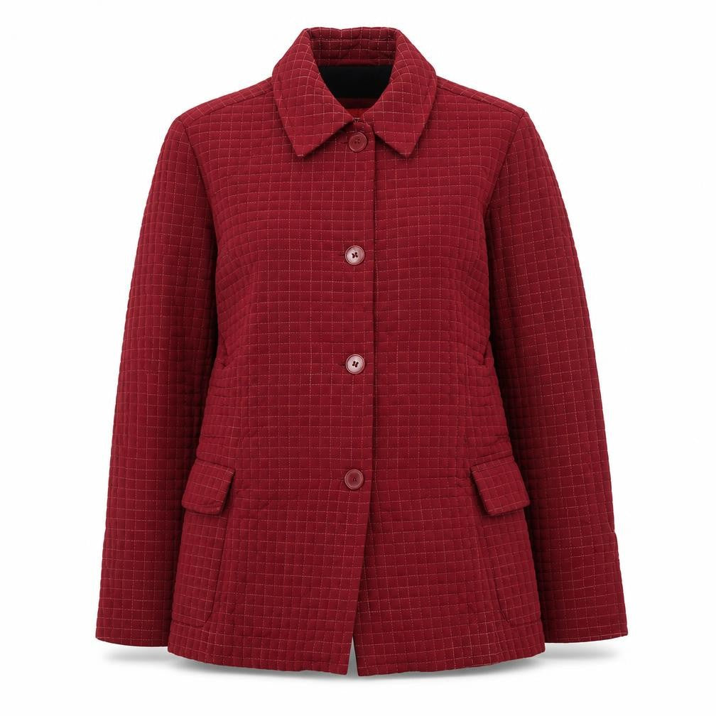ESPRIT Women's Red Quilted Mid-Length Jacket Size S