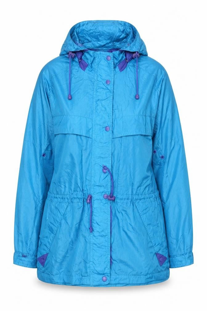 Easywear Women’s Blue Hooded Anorak Jacket M Lightweight Nylon