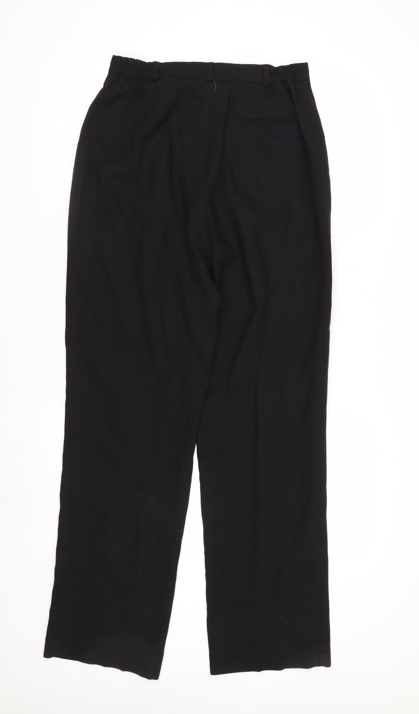 Valliani Women Black Wool Straight Leg Trousers Size 10