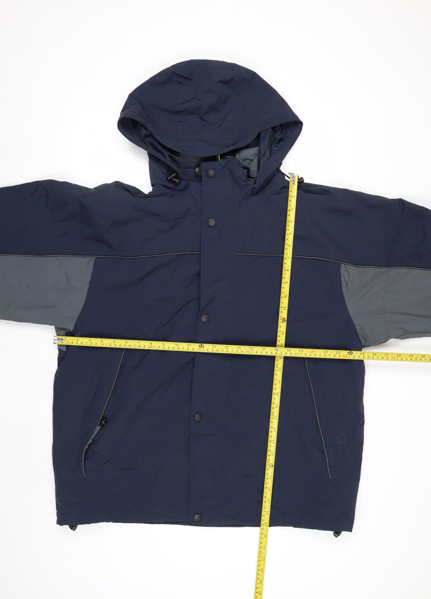 North End Men's Blue Waterproof Hooded Parka Jacket L