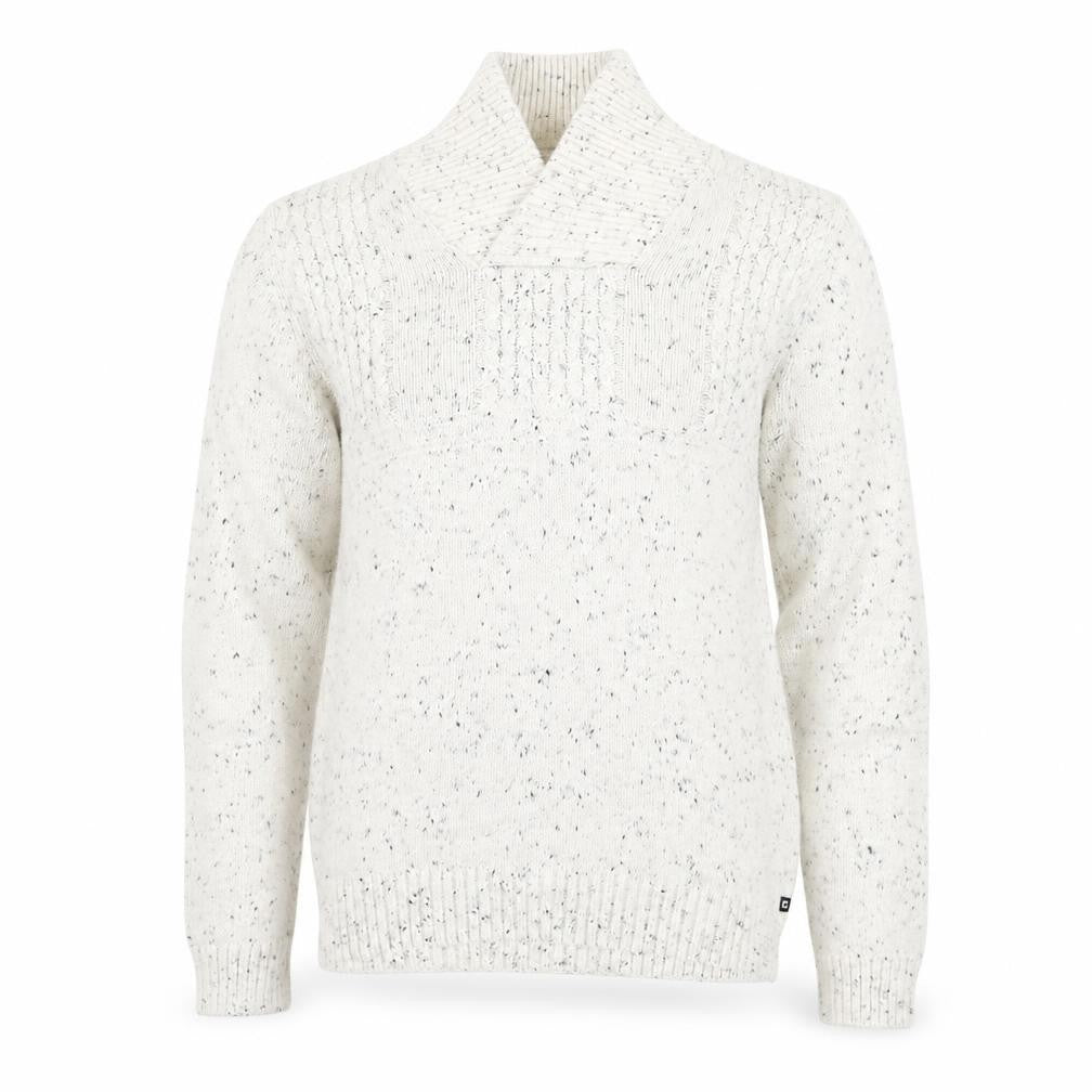 Chaps Men's White Chunky Knit Shawl Collar Jumper Size L