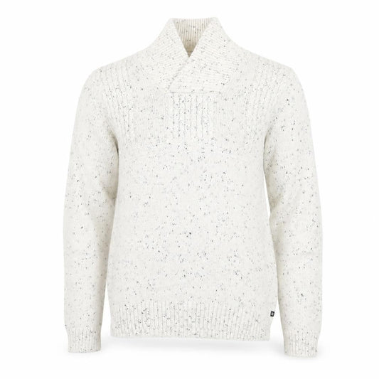 Chaps Men's White Chunky Knit Shawl Collar Jumper Size L