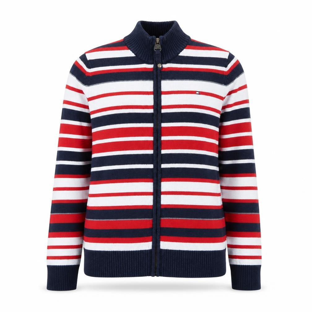 Tommy Hilfiger Women’s Multicoloured Full Zip Striped Jumper Size 12