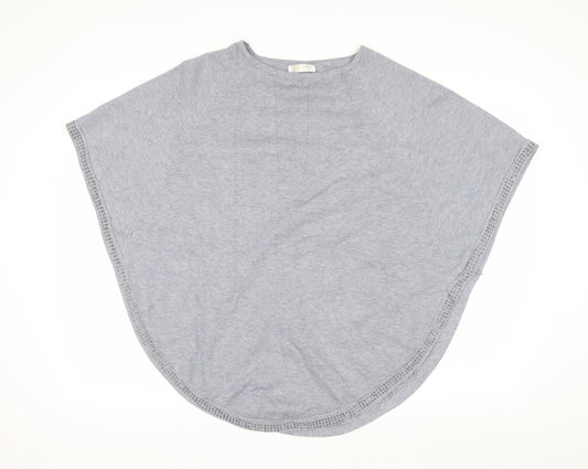 PIT STYLE Women’s Grey Studded Knit Cape Jumper Size M