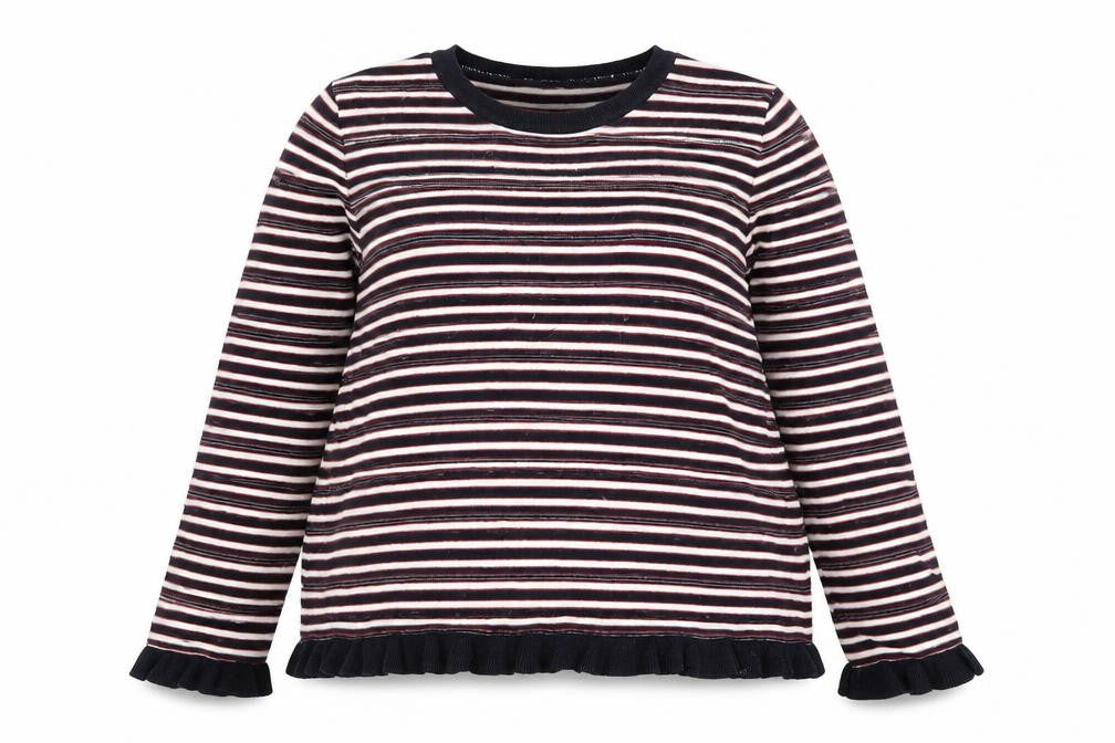 Papaya Women’s Multicoloured Striped Crew Neck Cotton Jumper Size 16