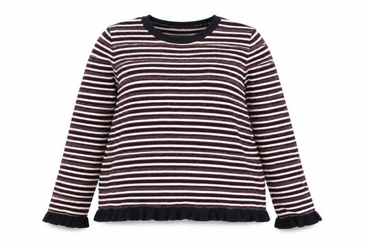 Papaya Women’s Multicoloured Striped Crew Neck Cotton Jumper Size 16