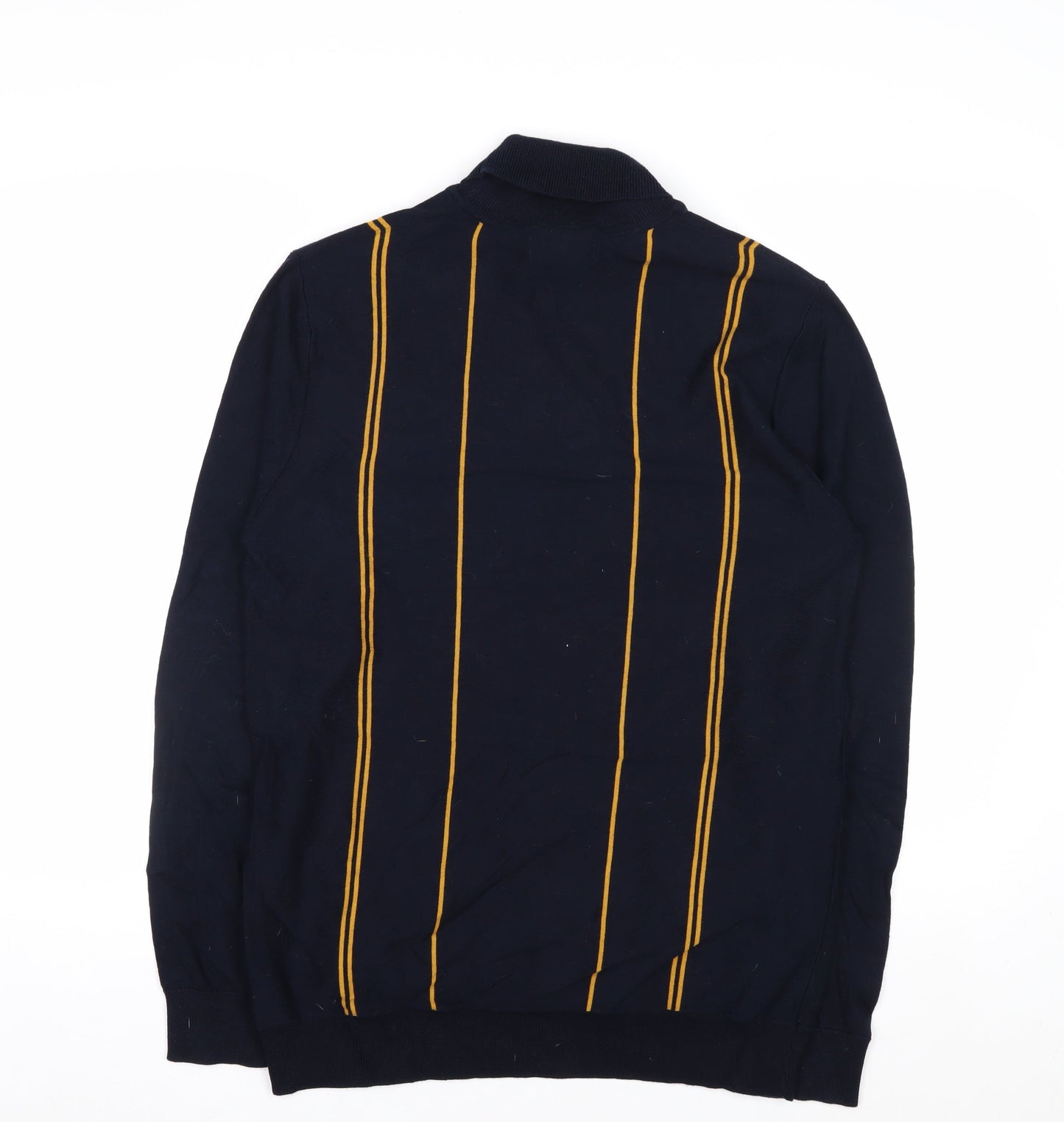 Next Men’s Blue Roll Neck Striped Knit Jumper Size M