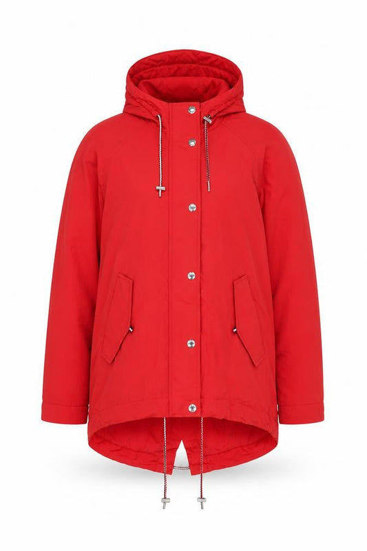 Tommy Hilfiger Men's Red Hooded Nylon Parka Jacket XS