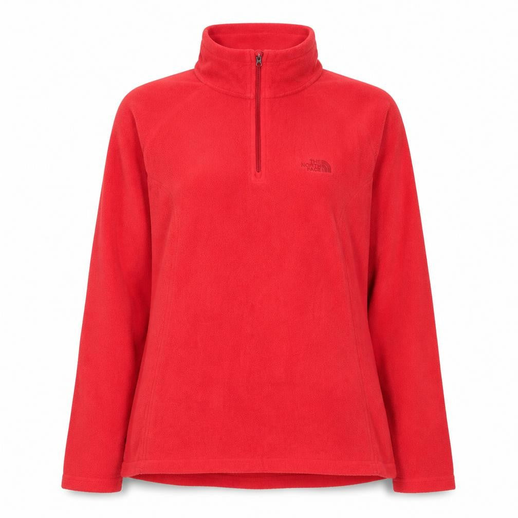 The North Face Womens Red Fleece 1/4 Zip Pullover Sweatshirt Size M