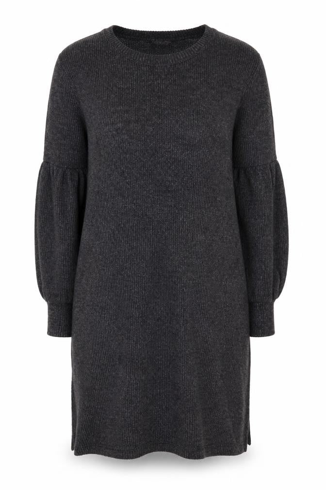SADYESS Women Grey Knit Jumper Dress Size S Long Sleeve Crew Neck