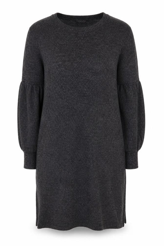 SADYESS Women Grey Knit Jumper Dress Size S Long Sleeve Crew Neck