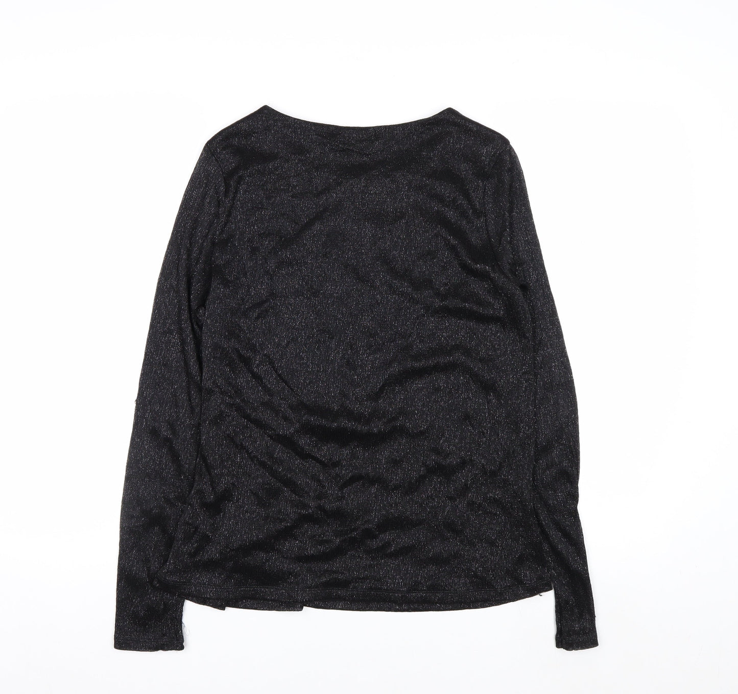 Marks and Spencer Per Una Black Metallic Long Sleeve Blouse Size 12