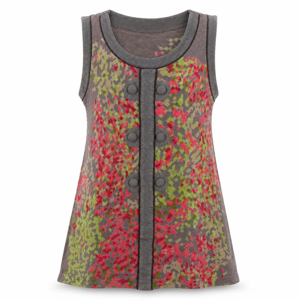 Uttam London Women's Brown Geometric Sleeveless Knit Vest M
