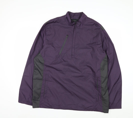 North End Men's Purple Windbreaker Jacket L Lightweight Outdoor