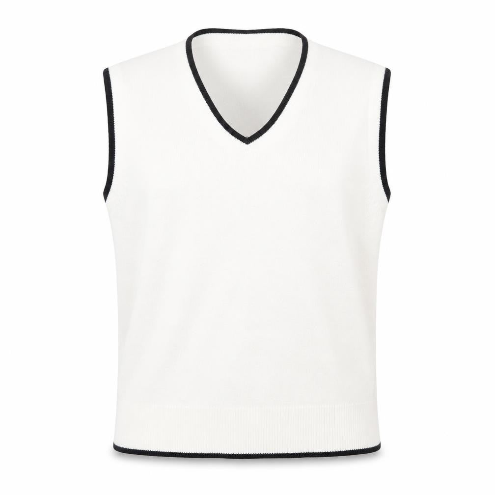 Stradivarius Women's White V-Neck Sleeveless Knit Vest Size 8