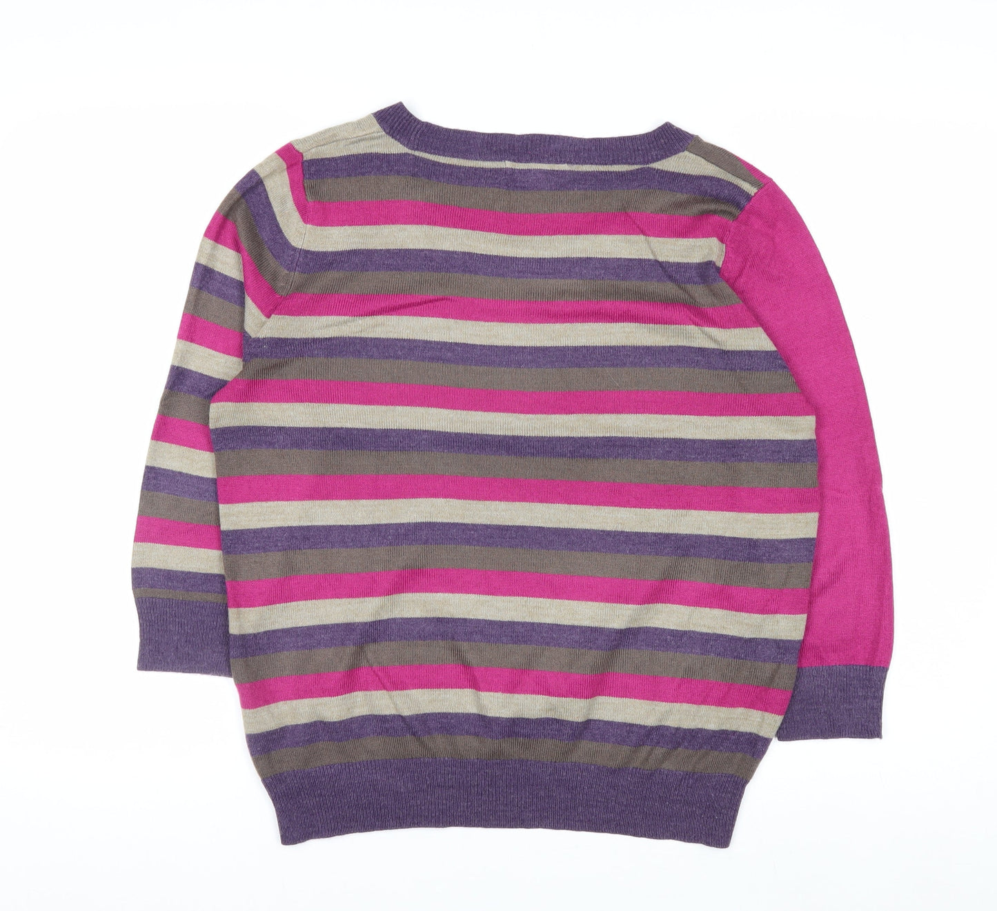 Marks and Spencer Per Una Women's Multicoloured Striped Jumper Size 14