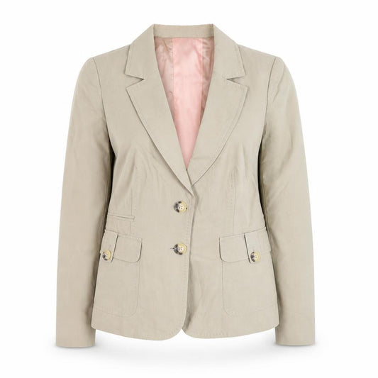 R.E.D. Valentino Women's Beige Cotton Linen Blazer Jacket Size 16
