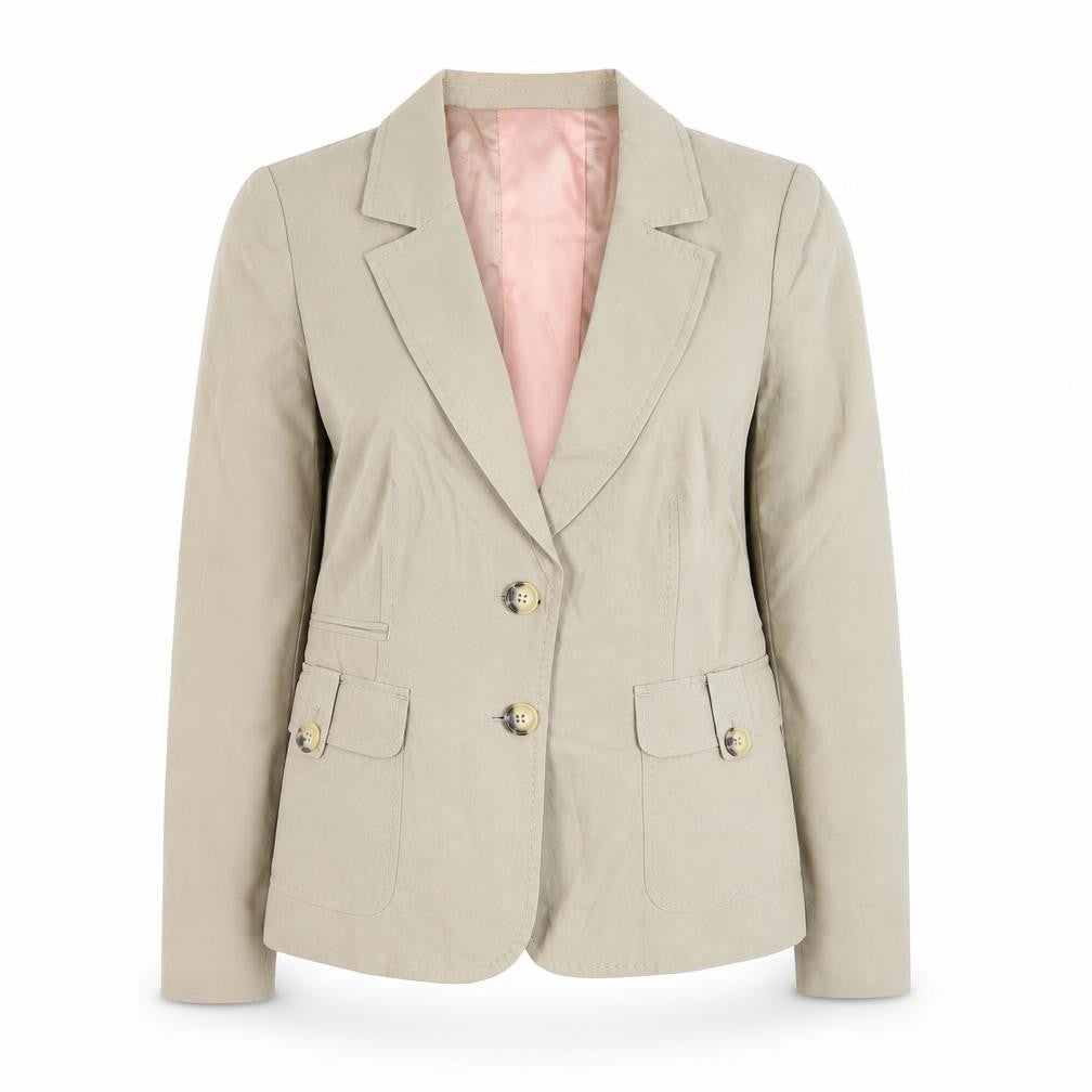 R.E.D. Valentino Women's Beige Cotton Linen Blazer Jacket Size 16