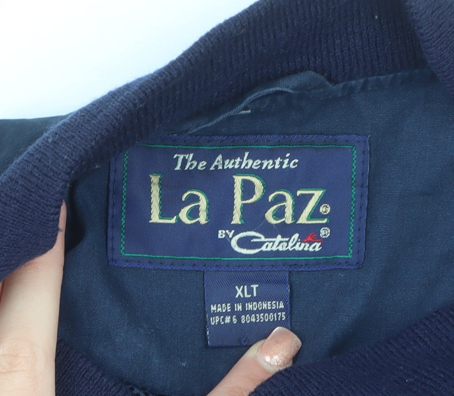 La Paz by Catalina Men's Navy Bomber Jacket XLT Cotton Blend