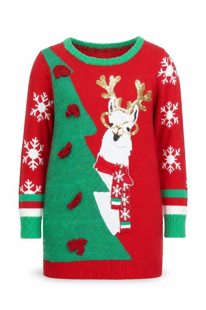 It's Our Time Women's Red Christmas Pullover Jumper Size L