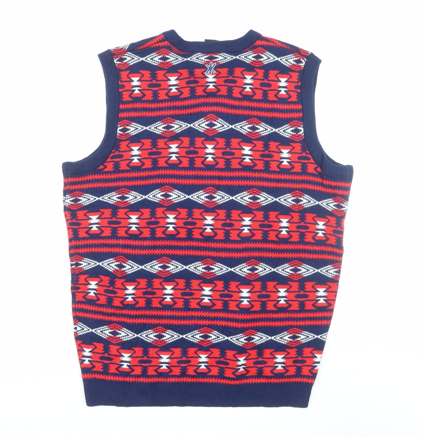 NFL Team Apparel Mens Red L Knit V-Neck Sleeveless Sports Vest
