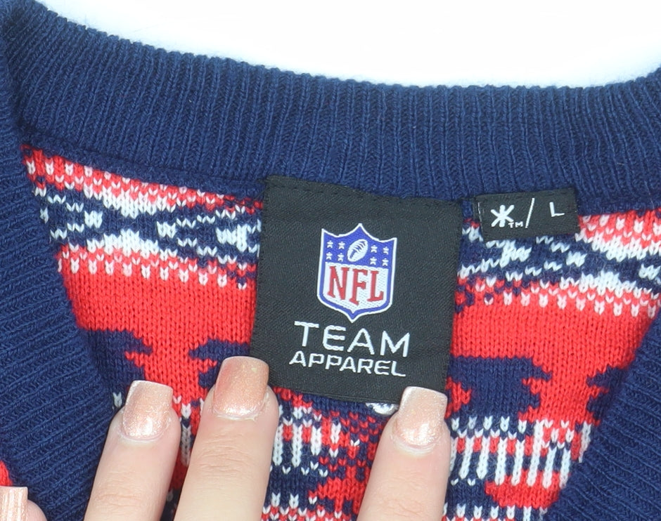 NFL Team Apparel Mens Red L Knit V-Neck Sleeveless Sports Vest