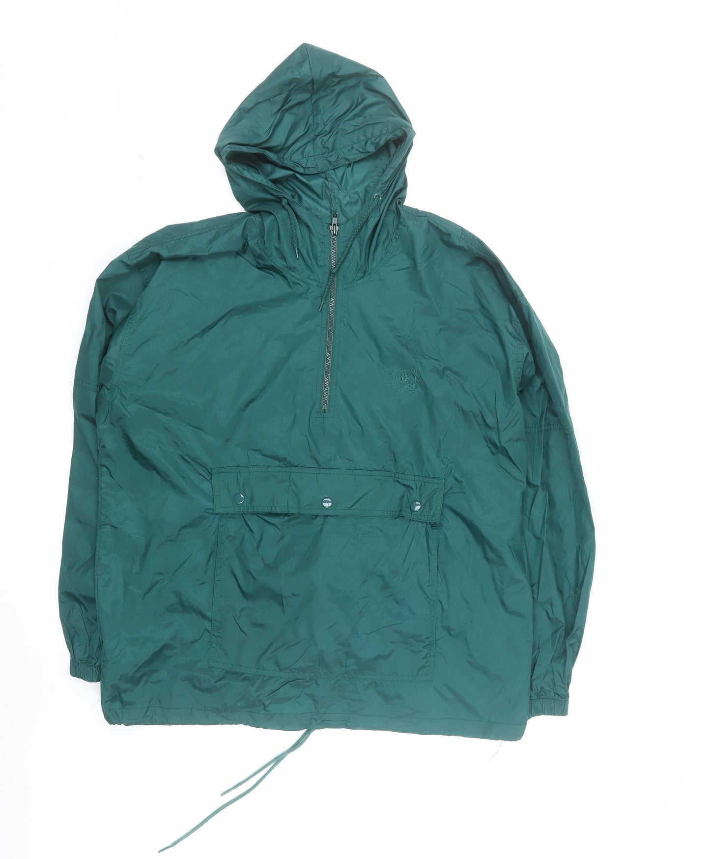 Totes Men's Green Nylon Hooded Anorak Jacket Size M Windproof Lightweight