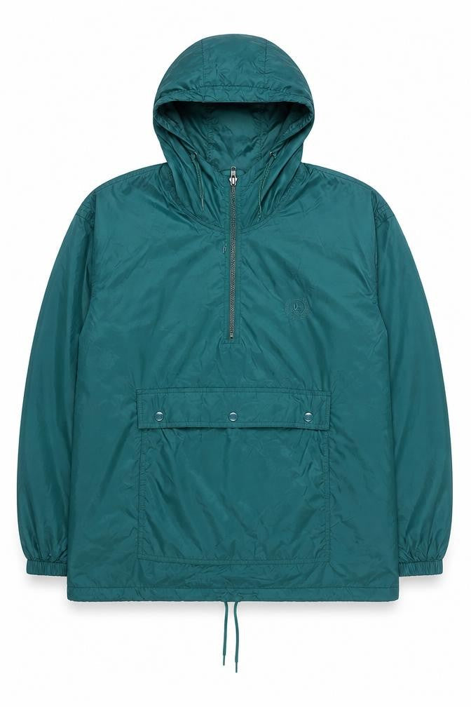 Totes Men's Green Nylon Hooded Anorak Jacket Size M Windproof Lightweight