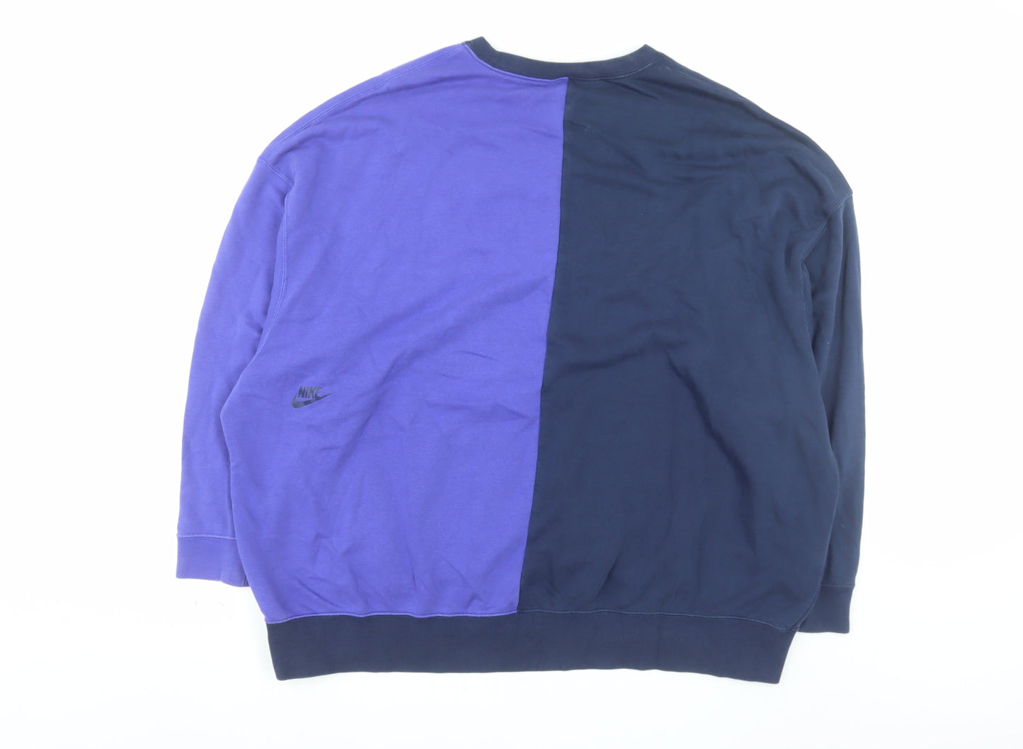 Nike Men’s Blue Two-Tone Logo Sweatshirt M Pullover