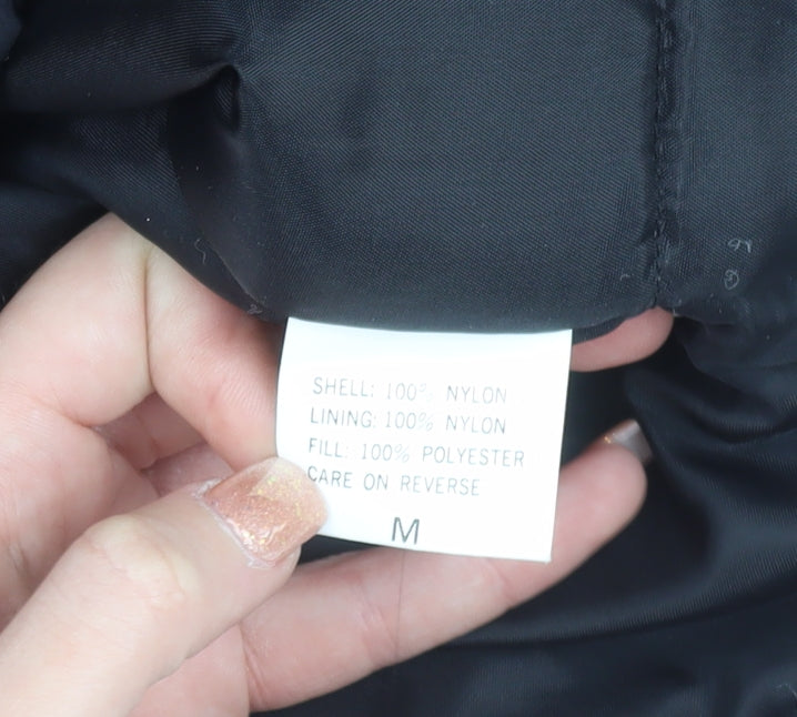 New Extra Women's Black Pink Puffer Jacket M Winter Nylon