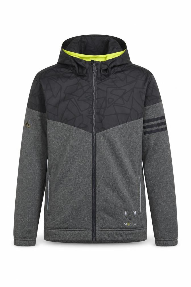 Adidas Boys Grey ClimaWarm Messi Full Zip Hooded Track Jacket - Size 13-14 Years