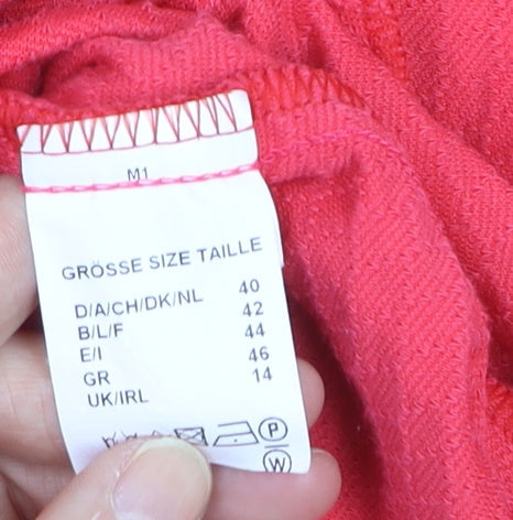 Barbara Lebek Womens Pink Zip Up Jacket Size 14 Casual Knit