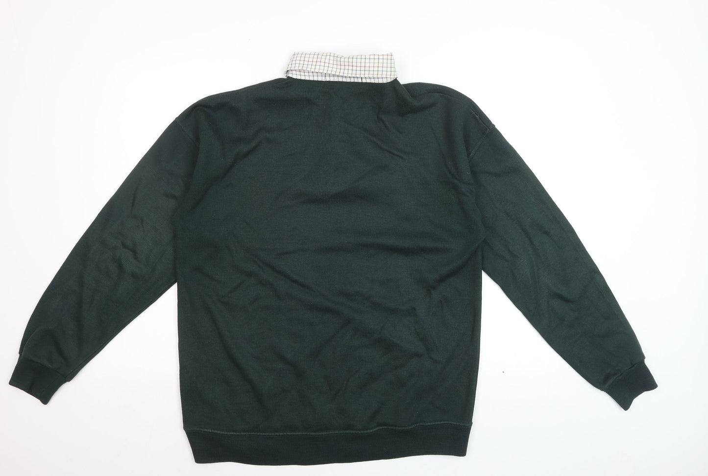 Amundsen Men's Green Collared Henley Jumper Size S