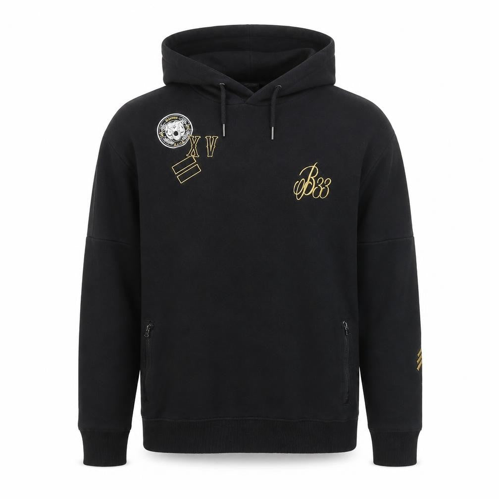 Bee Inspired Men's Black Embroidered Pullover Hoodie Size M