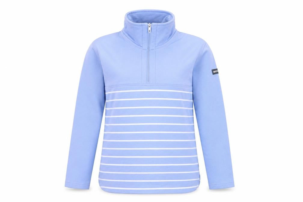 Regatta Womens Blue 1/4 Zip Striped Pullover Sweatshirt Size 14