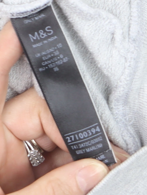 Marks and Spencer Peanuts Grey Marl Women’s Sweatshirt Size 10 Snoopy Graphic Classic Crew Neck