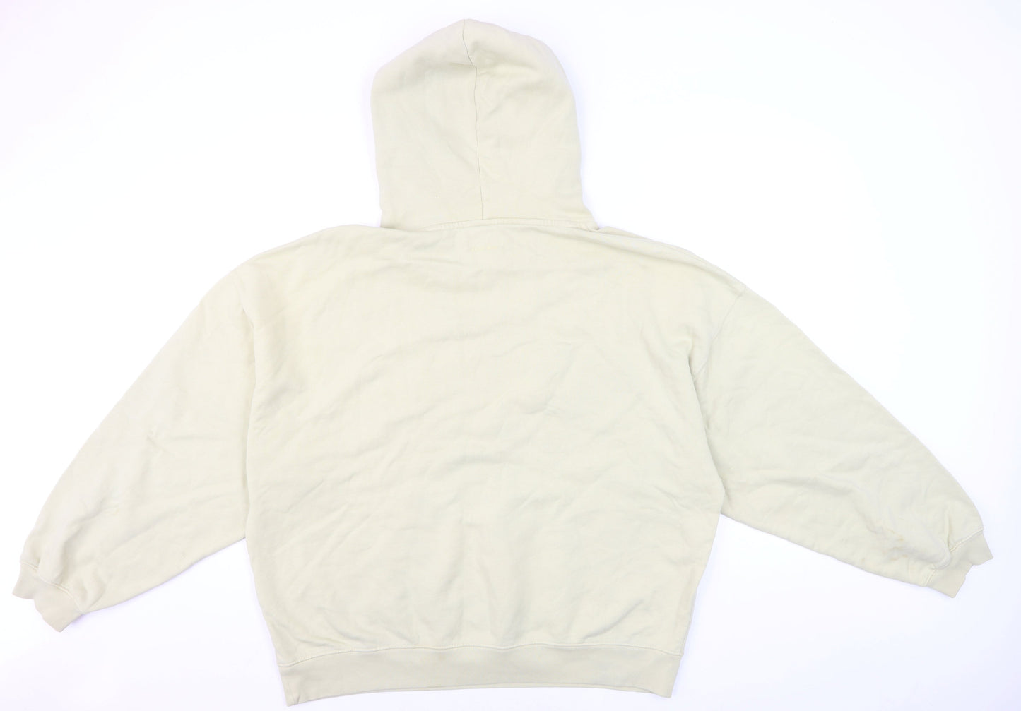 Anine Bing Men's Beige Sport Pullover Hoodie L Logo Fleece
