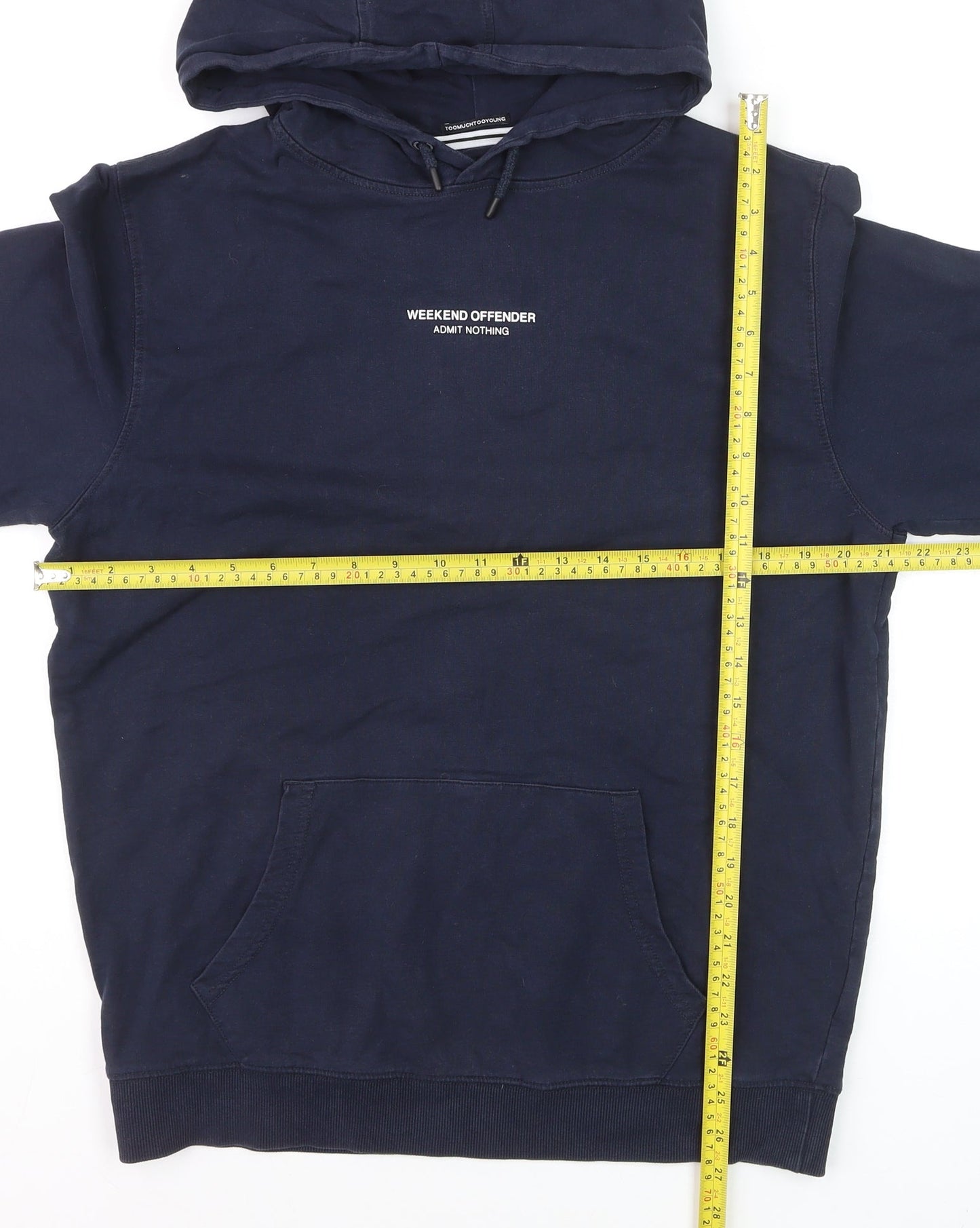 Weekend Offender Men's Blue Pullover Hoodie M Cotton Logo Sweatshirt