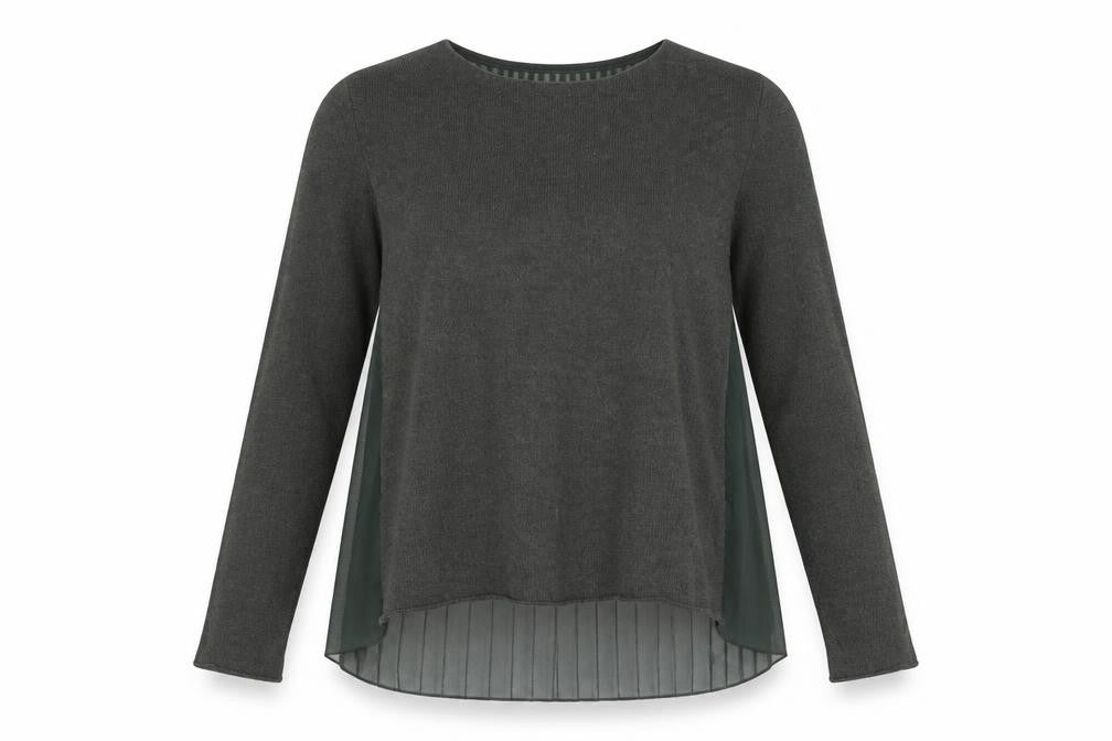 Zara Women Green Pleated Back Knit Pullover Jumper Size 8