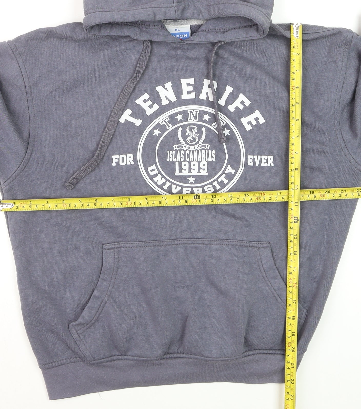 SAFON Boys Grey Pullover Hoodie Tenerife University Print XL Cotton Blend