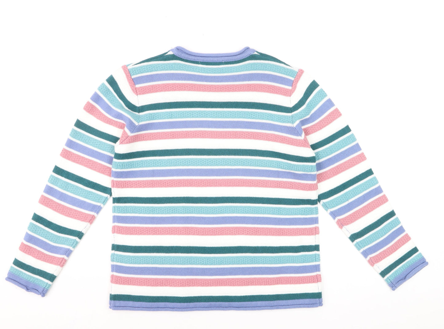 ISLE Women’s Multicoloured Striped Crew Neck Knit Jumper Size S 10-12