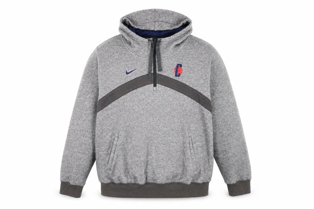 Nike Men's Grey Elite 1/2 Zip Hoodie Size L Athletic Fit