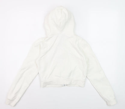 Pull&Bear Girls White Full Zip Graphic Hoodie XS