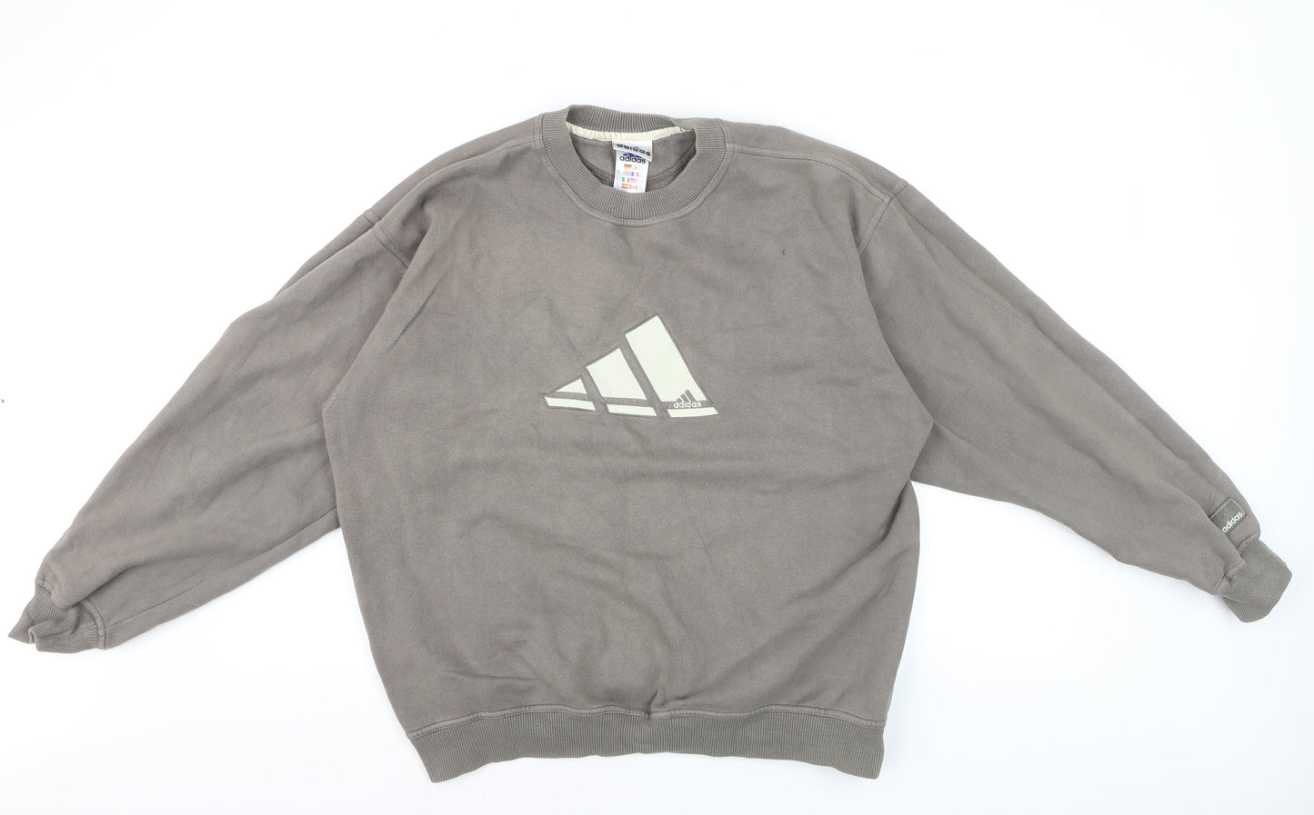 Adidas Men's Grey Medium Pullover Crew Neck Sports Sweatshirt