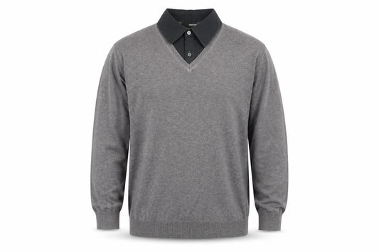 Next Men’s Grey V-Neck Pullover Jumper Large Cotton Blend