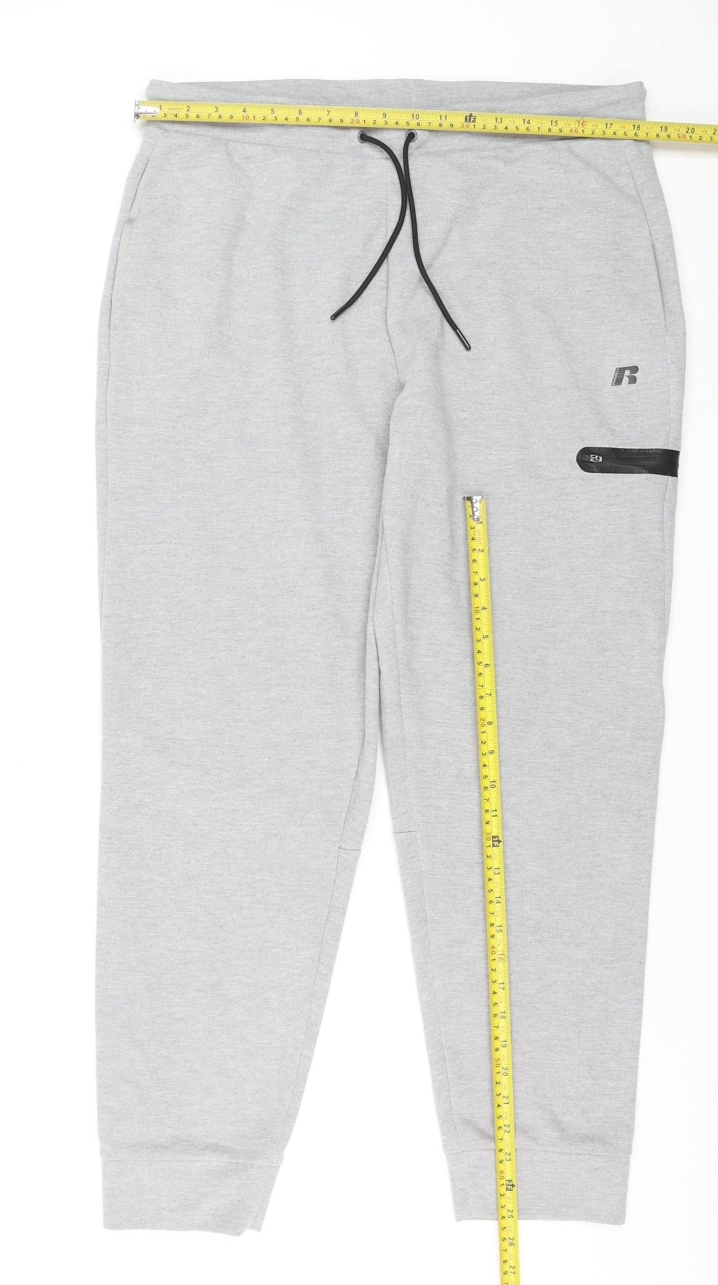 Russell Athletic Men’s Grey Jogger Trousers Size L 36in Regular Fit