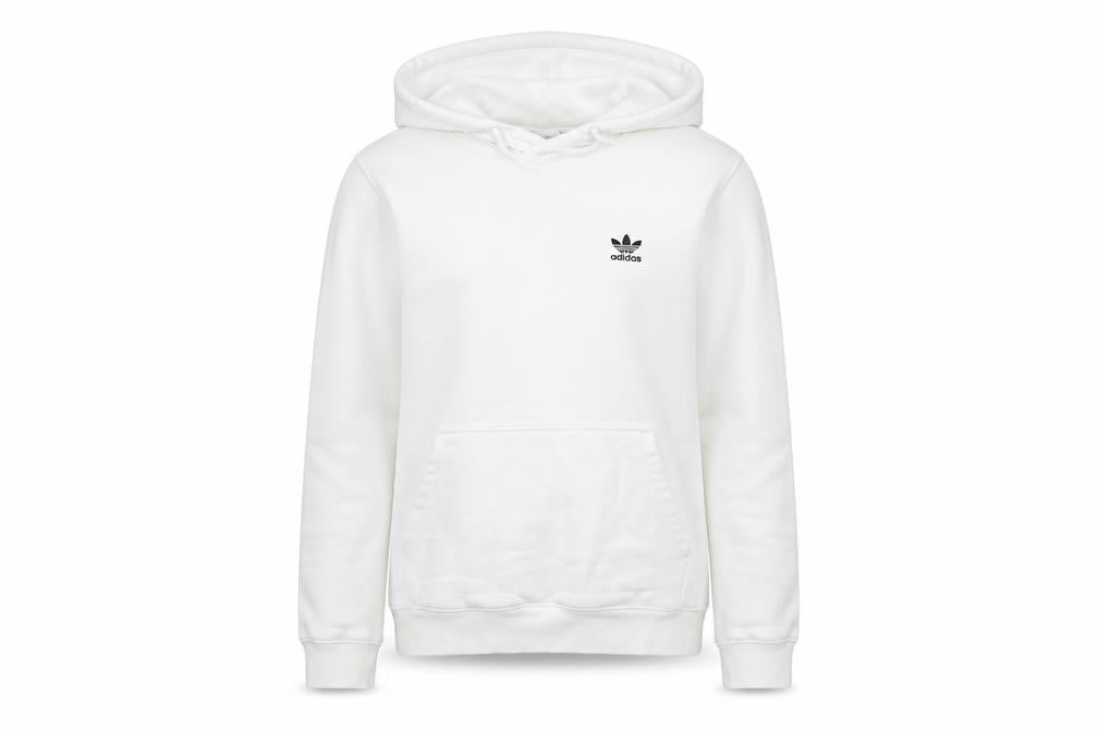 Adidas Girls White XS Pullover Fleece Hoodie with Logo