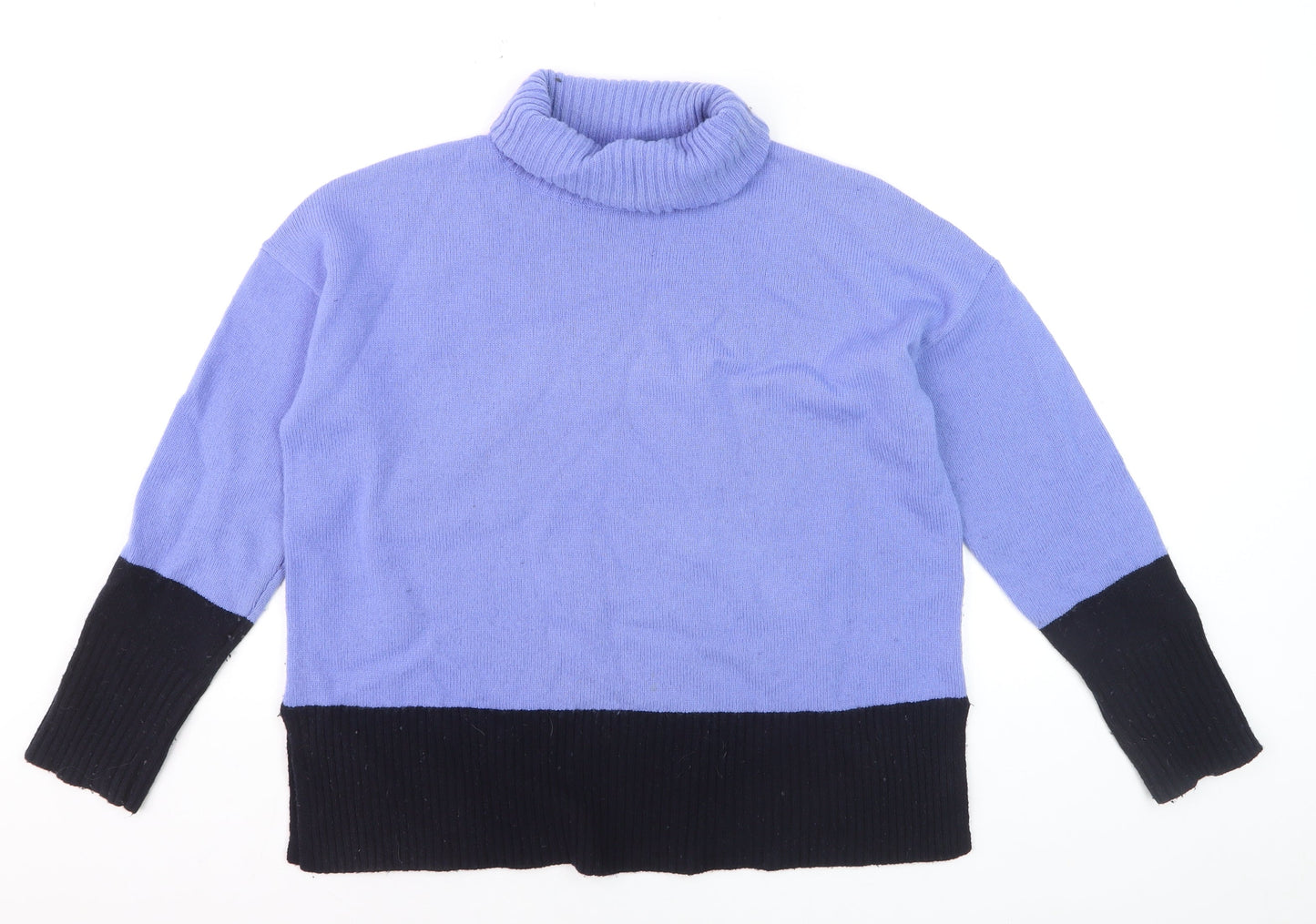 Hobbs Women’s Blue Roll Neck Wool Jumper Size M