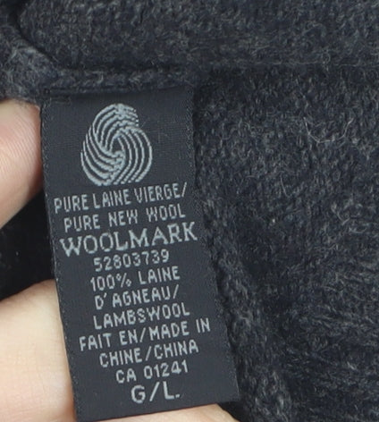 Le 31 Men's Grey Argyle Lambswool V-Neck Vest L Sleeveless Knit Jumper